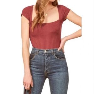 Reformation Square Neck Short Sleeve